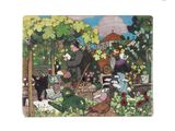 a picture of a painting of people in a garden
