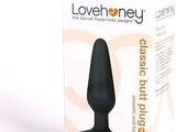 packaging of a black lovehoney vibrating device in a white box