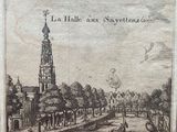 a picture of a drawing of a city with a clock tower