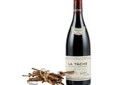 bottle of red wine with a bunch of dried sticks next to it