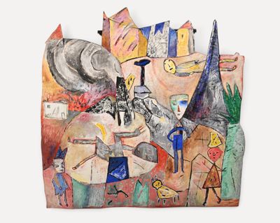 une image d'un tableau sur le mur d'un bâtiment