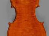 an old violin with a wooden back and a long neck