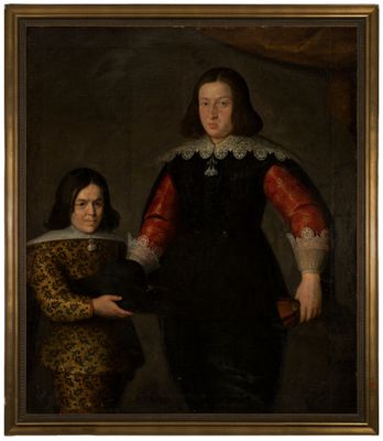 portrait d'un homme et d'une femme tenant un chapeau