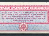 un gros plan d'un certificat de paiement militaire sur une feuille de papier