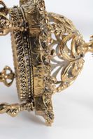 Lustre cage à quatre feux de lumière en bronze ciselé et dor… (photo 3)