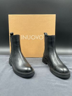 INUOVO, taille 38, bottines en cuir noir, référence A55002.