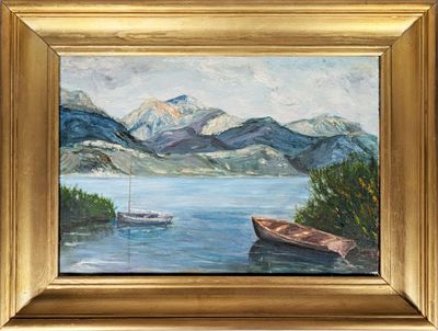 École FRANCAISE du XXe siècle "Paysage montagneux de bord de…