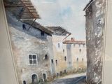 une image d'une peinture d'une rue dans une ville