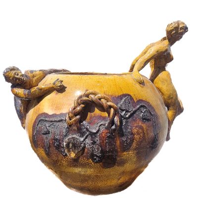 Important vase dans le goût de LEDRU en céramique avec glaçu…