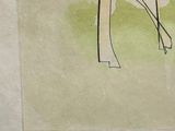 a drawing of a giraffe that is standing in the grass