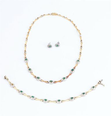 a collection of jewellery including a necklace, bracelet and earrings