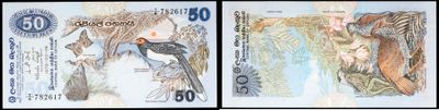 trois représentations différentes d'un oiseau sur un billet de banque comportant l'image d'un oiseau