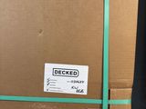 a cardboard box with a sticker on it sitting on a pallet