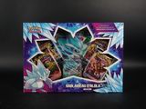 une boîte de cartes à collectionner Pokémon avec l'image d'un dragon bleu et blanc