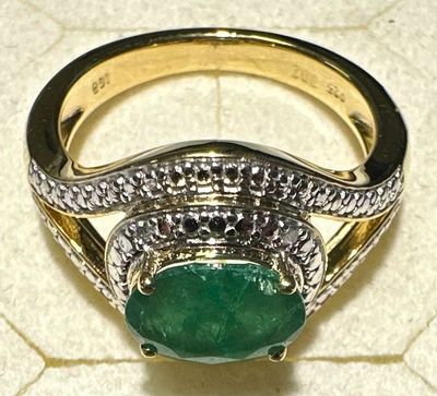 BAGUE CAPRICE D'EMERAUDE - ARGENT 925 - Taille 50 - 4g (65)