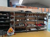 a room with a lot of tools on the shelves