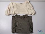 an image of a sweater and t - shirt laying on top of each other
