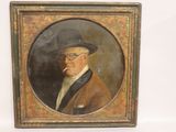portrait of a man in a hat and glasses with a cigarette in his mouth