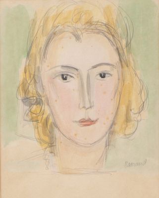 an image of a drawing of a woman ' s face with blonde hair