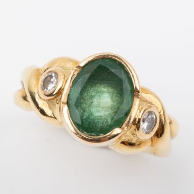 an emerald and diamond ring, by van cleef