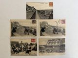 plusieurs anciennes cartes postales représentant des personnes et des véhicules dans une rue