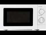 une image représentant un four à micro-ondes blanc sur fond noir