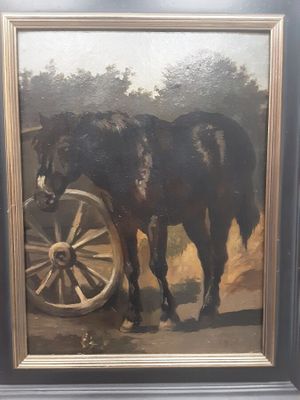 "Cheval". Huile sur panneau daté 86.