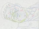 dessin représentant un homme allongé, la tête entre les mains