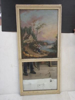 99.56 - Trumeau Avec Huile Sur Toile Representant Une Scene …