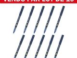 set of six pens with blue ink on a white background with the words vendu par lot de 10