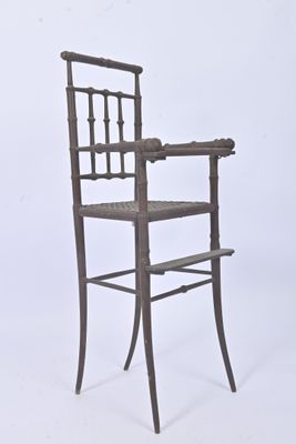 chair made of wood and iron with a seat made of wood and iron
