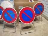 a lot of signs that are sitting in a box