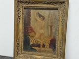 une photo d'un tableau représentant une femme assise sur une chaise