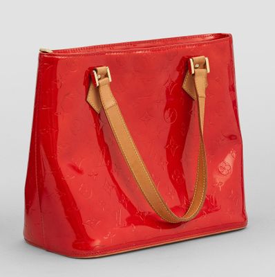 Sac cabas Louis Vuitton en cuir rouge à motif Monogramme