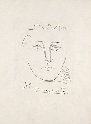 an image of a drawing of a man ' s face on a piece of paper