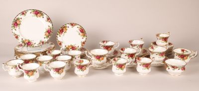 an image of a group of porcelain dishes and cups and saucers