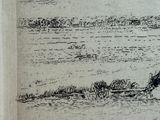 a drawing of a man riding a horse on the beach