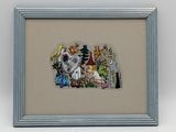 a picture of a picture of a group of animals in a picture frame