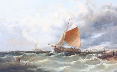 un tableau représentant un voilier au milieu de l'océan
