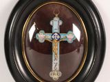 a picture of a picture of a cross on a wall