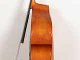 an image of a cello sitting on top of a wooden floor