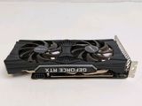 a close up of a video card on a white surface