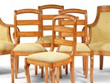 set of six antique dining chairs with upholstered seats