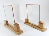 pair of art deco marble and glass mirrors