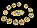 une image circulaire représentant une assiette sur laquelle figure l'image d'un poisson