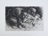 une image d'un dessin en noir et blanc d'un groupe de personnes