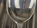 a spoon that is sitting on top of a table