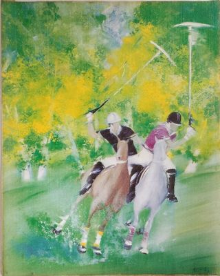 SPHAN Victor (1949) Les joueurs de Polo.