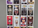 a bunch of pop vinyl figures are stacked on top of each other