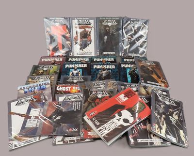 a lot of comic books that are on the table